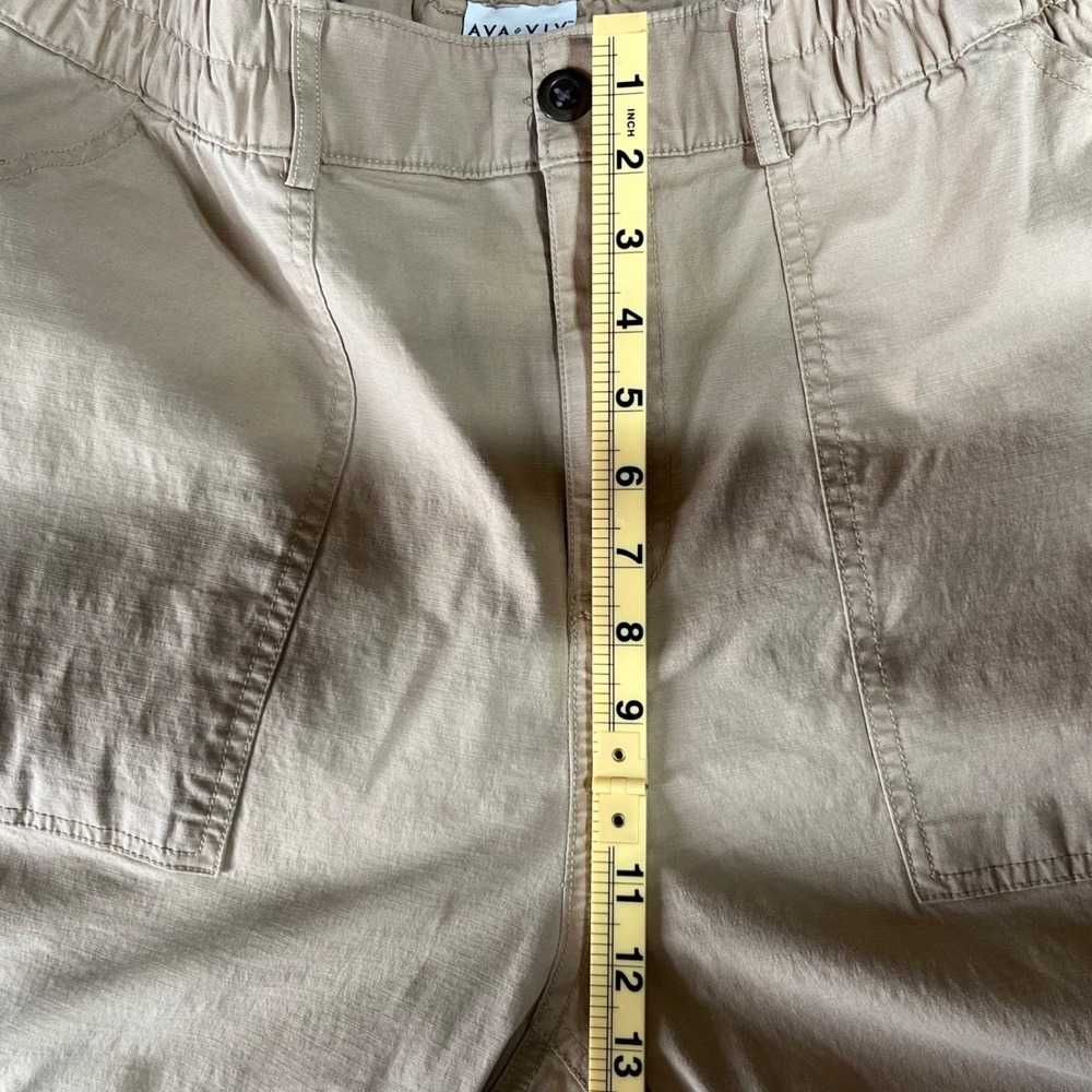 Ava & Viv Womens 16W Khaki Tan Utility Pants Elastic Waist Tapered Leg VN1111626 - Picture 3 of 7